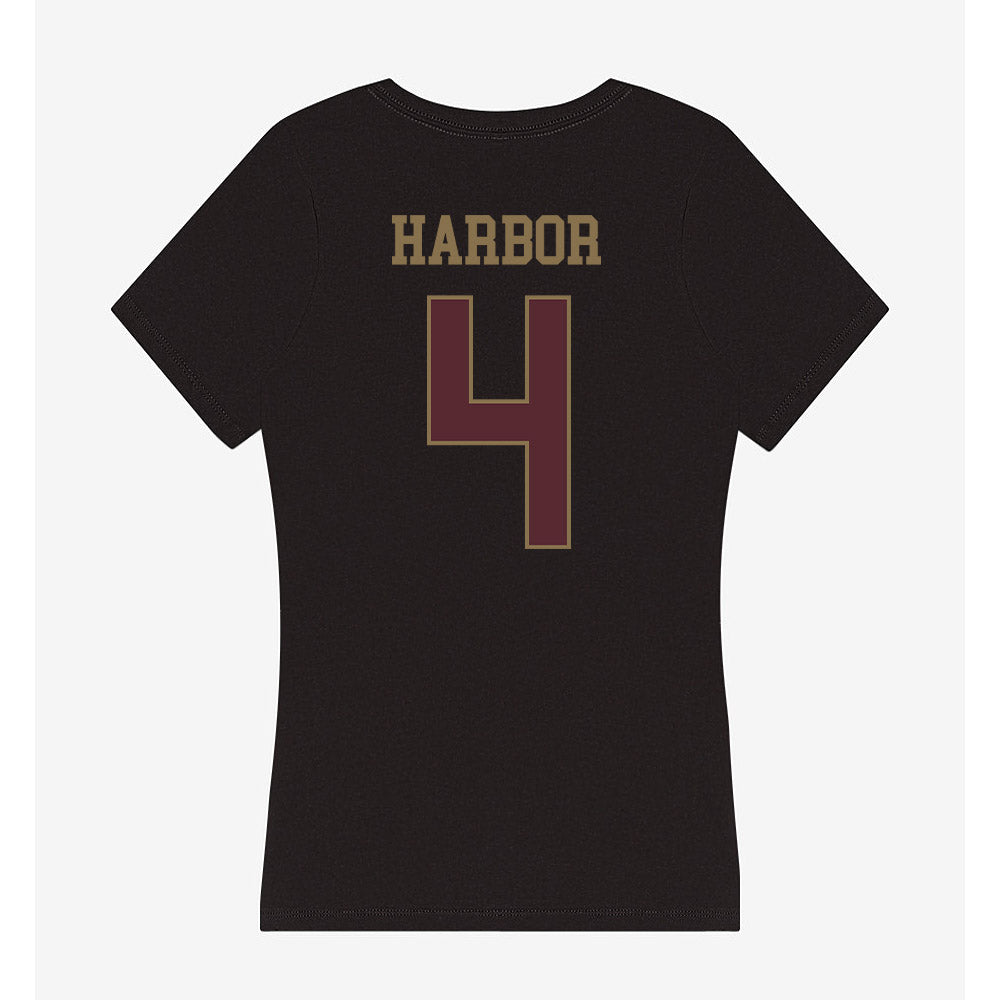 Texas State - NCAA Women's Basketball : Myla Harbor - Women's V-Neck T-Shirt-1