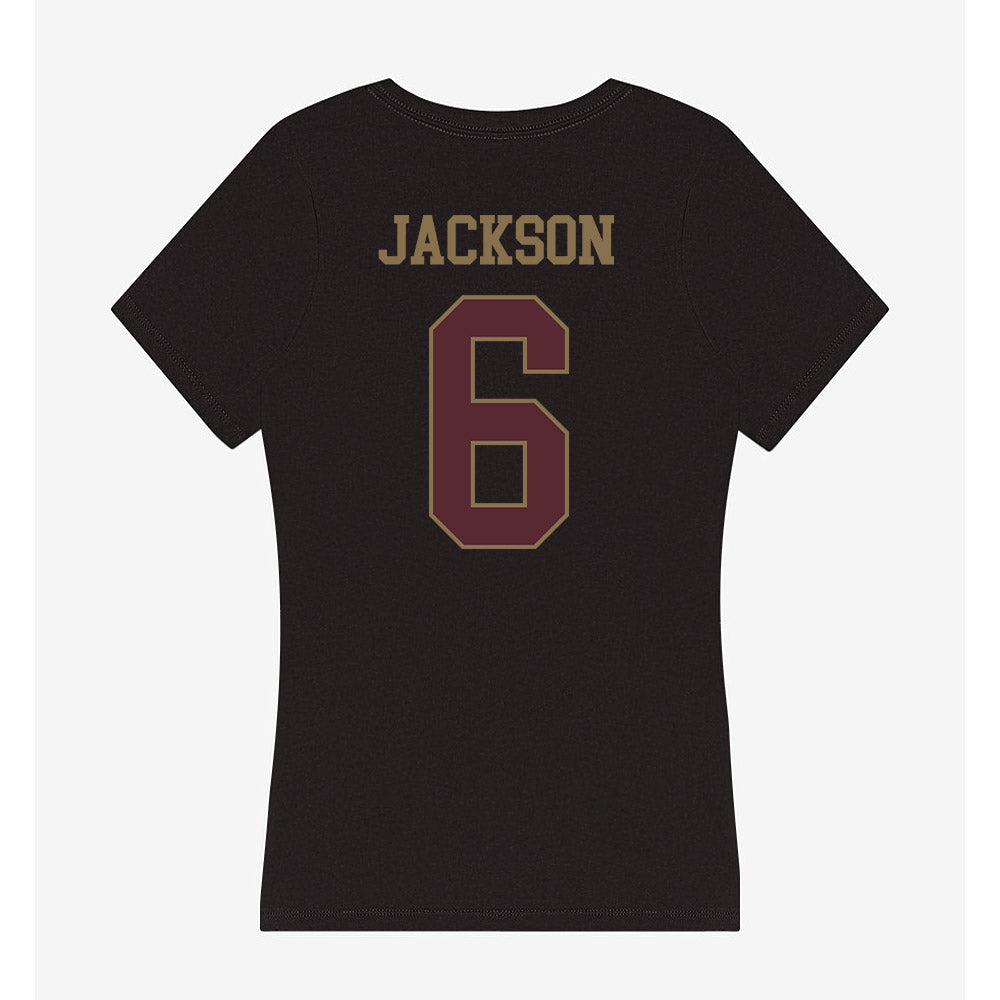 Texas State - NCAA Football : Dylan Jackson - Women's V-Neck T-Shirt-1