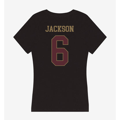 Texas State - NCAA Football : Dylan Jackson - Women's V-Neck T-Shirt-1