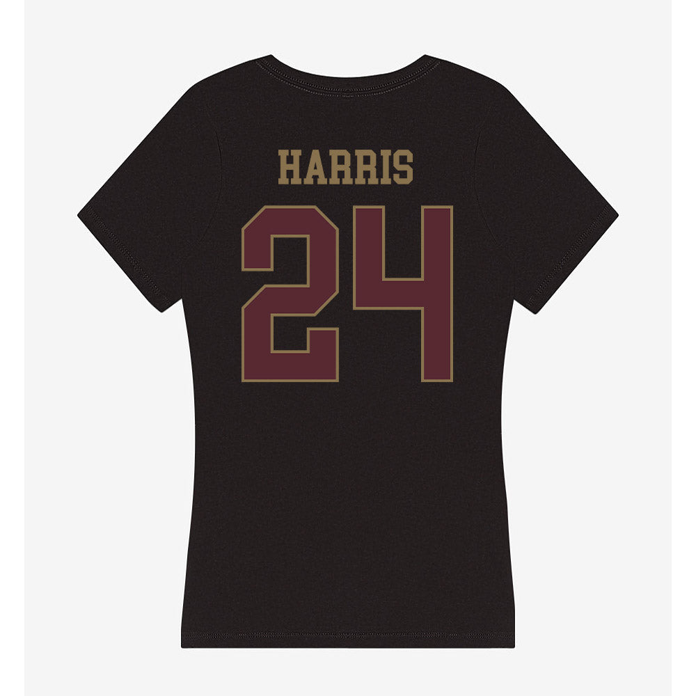 Texas State - NCAA Football : Juntavious Harris - Women's V-Neck T-Shirt-1