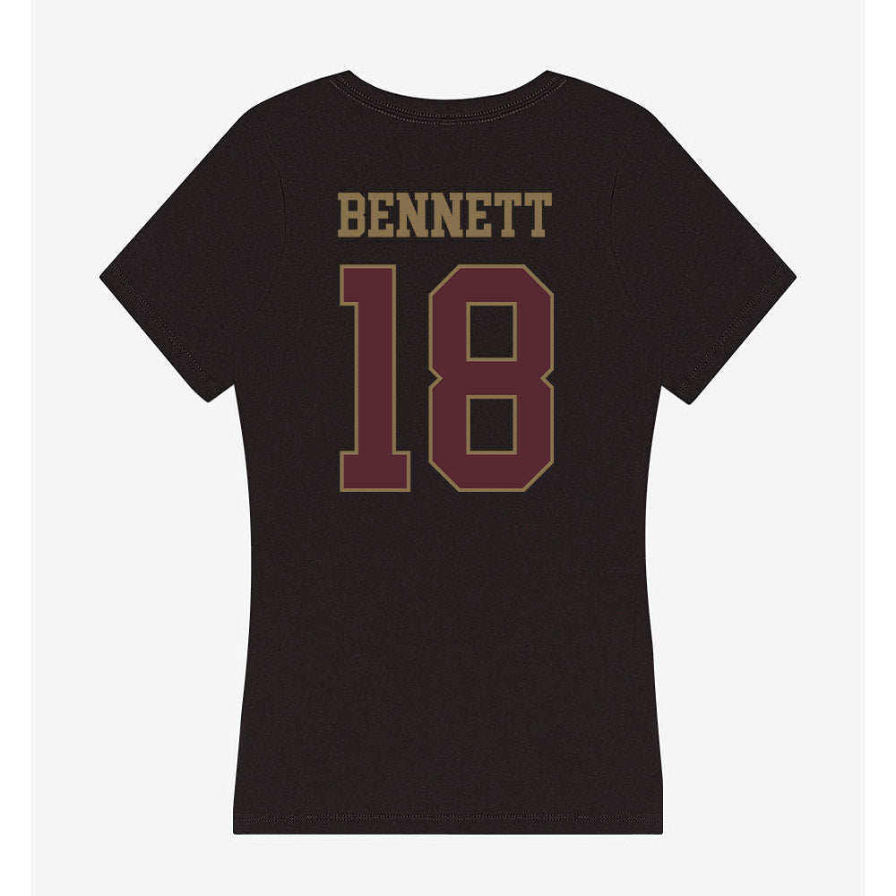 Texas State - NCAA Women's Volleyball : India Bennett - Women's V-Neck T-Shirt-1