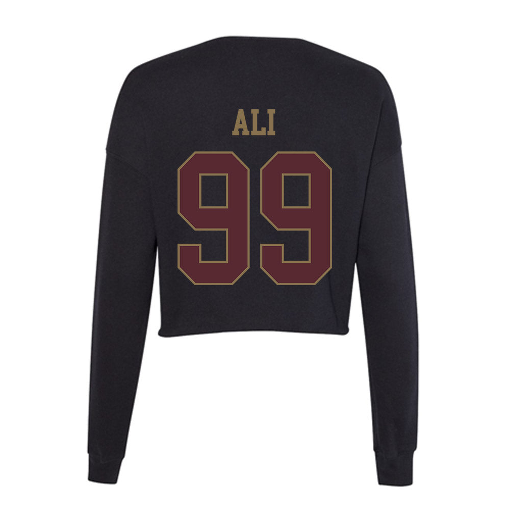 Texas State - NCAA Football : Jussiah Ali - Women's Cropped Crew Fleece-1