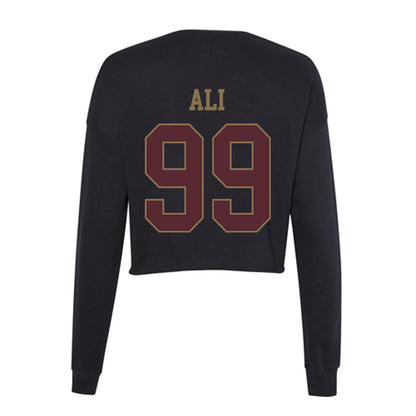 Texas State - NCAA Football : Jussiah Ali - Women's Cropped Crew Fleece-1