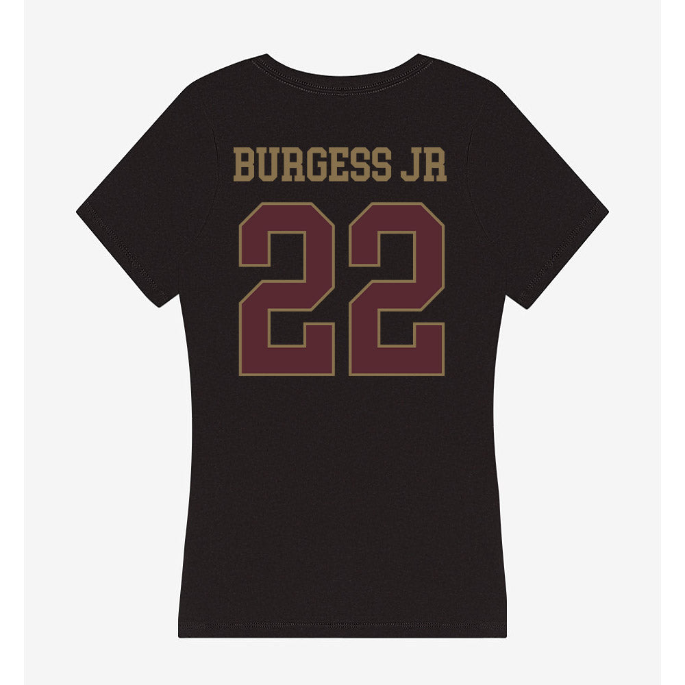 Texas State - NCAA Football : Torrance Burgess Jr - Women's V-Neck T-Shirt-1