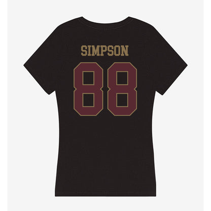 Texas State - NCAA Football : Jake Simpson - Women's V-Neck T-Shirt-1