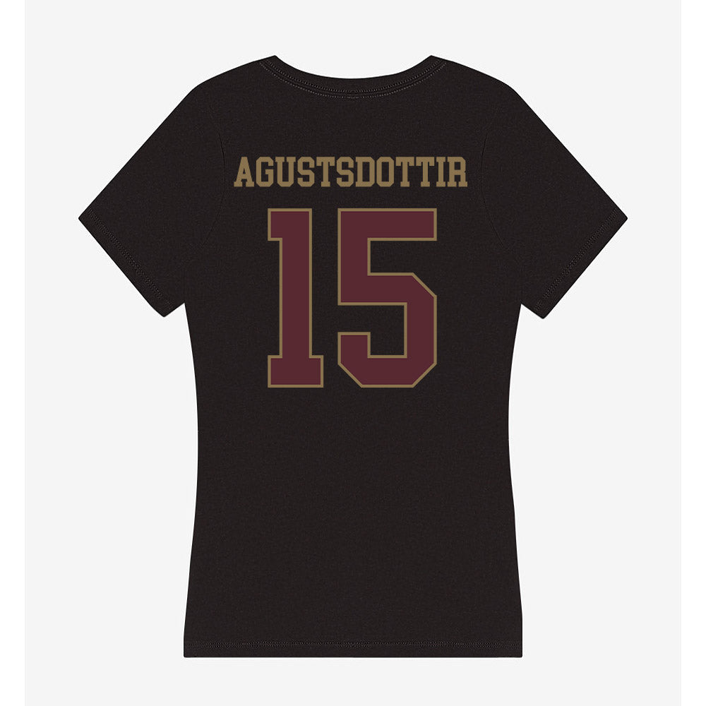 Texas State - NCAA Women's Soccer : Katrin Agustsdottir - Women's V-Neck T-Shirt-1