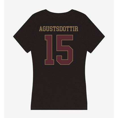 Texas State - NCAA Women's Soccer : Katrin Agustsdottir - Women's V-Neck T-Shirt-1