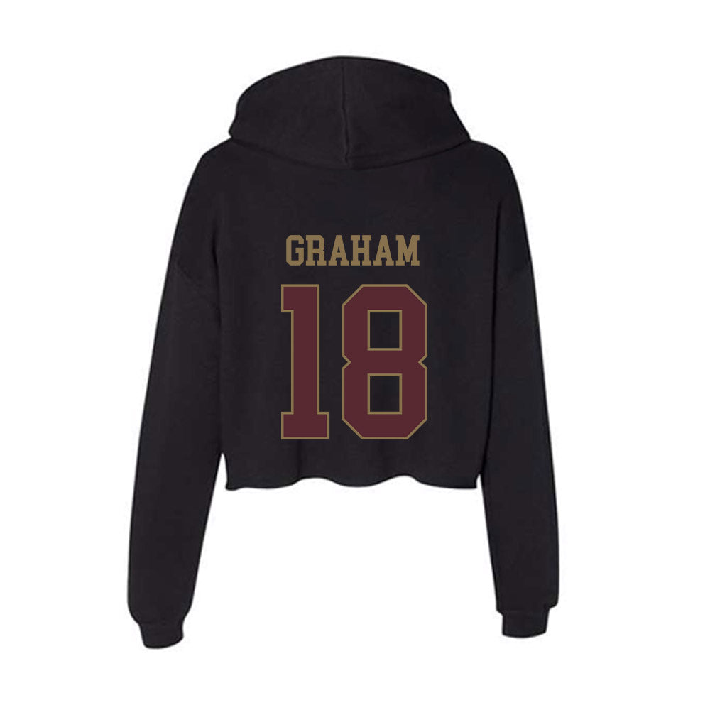 Texas State - NCAA Football : Josiah Graham - Women's Crop Fleece Hooded Sweatshirt-1