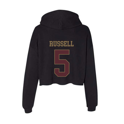 Texas State - NCAA Football : Donterry Russell - Women's Crop Fleece Hooded Sweatshirt-1