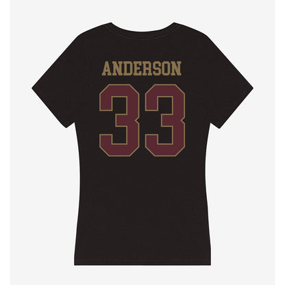 Texas State - NCAA Women's Basketball : Kyra Anderson - Women's V-Neck T-Shirt-1
