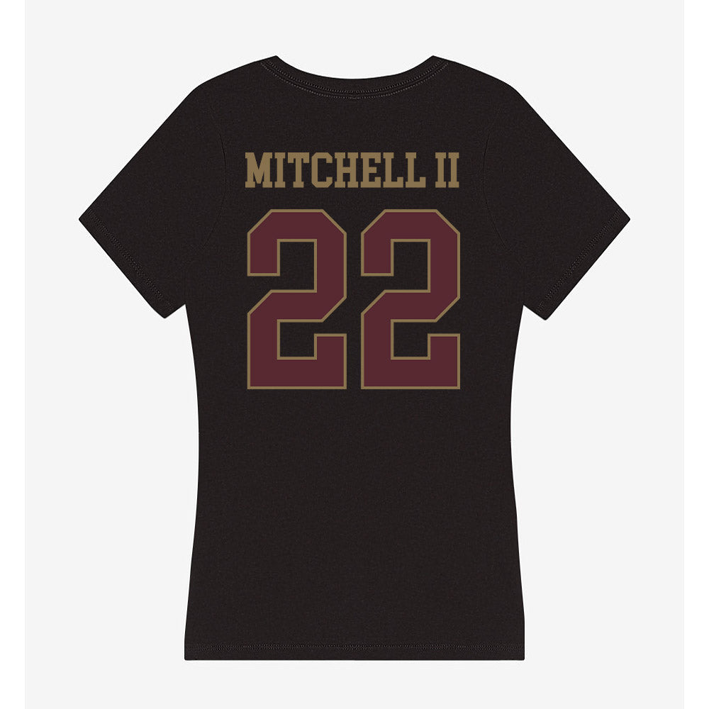 Texas State - NCAA Football : William Mitchell II - Women's V-Neck T-Shirt-1