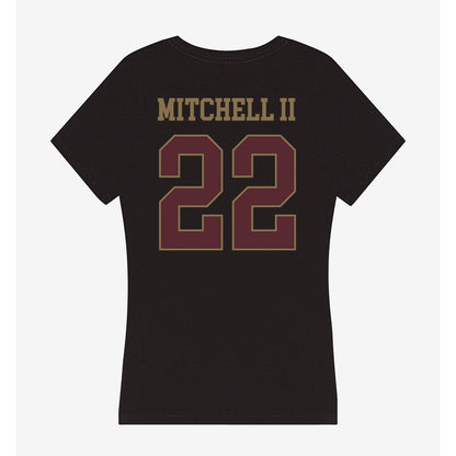 Texas State - NCAA Football : William Mitchell II - Women's V-Neck T-Shirt-1