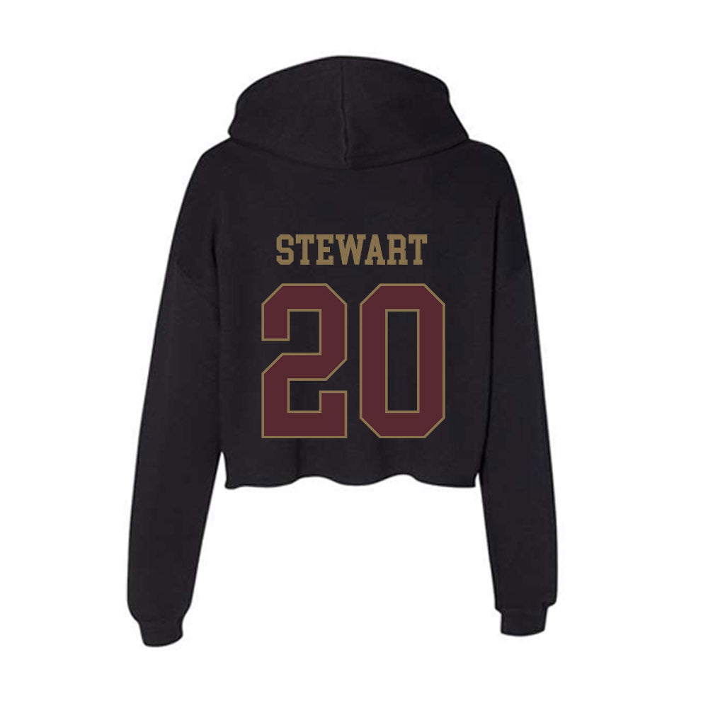 Texas State - NCAA Women's Basketball : Kyaija Stewart - Women's Crop Fleece Hoodie-1