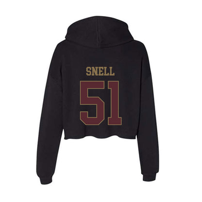 Texas State - NCAA Football : Darian Snell - Women's Crop Fleece Hooded Sweatshirt-1