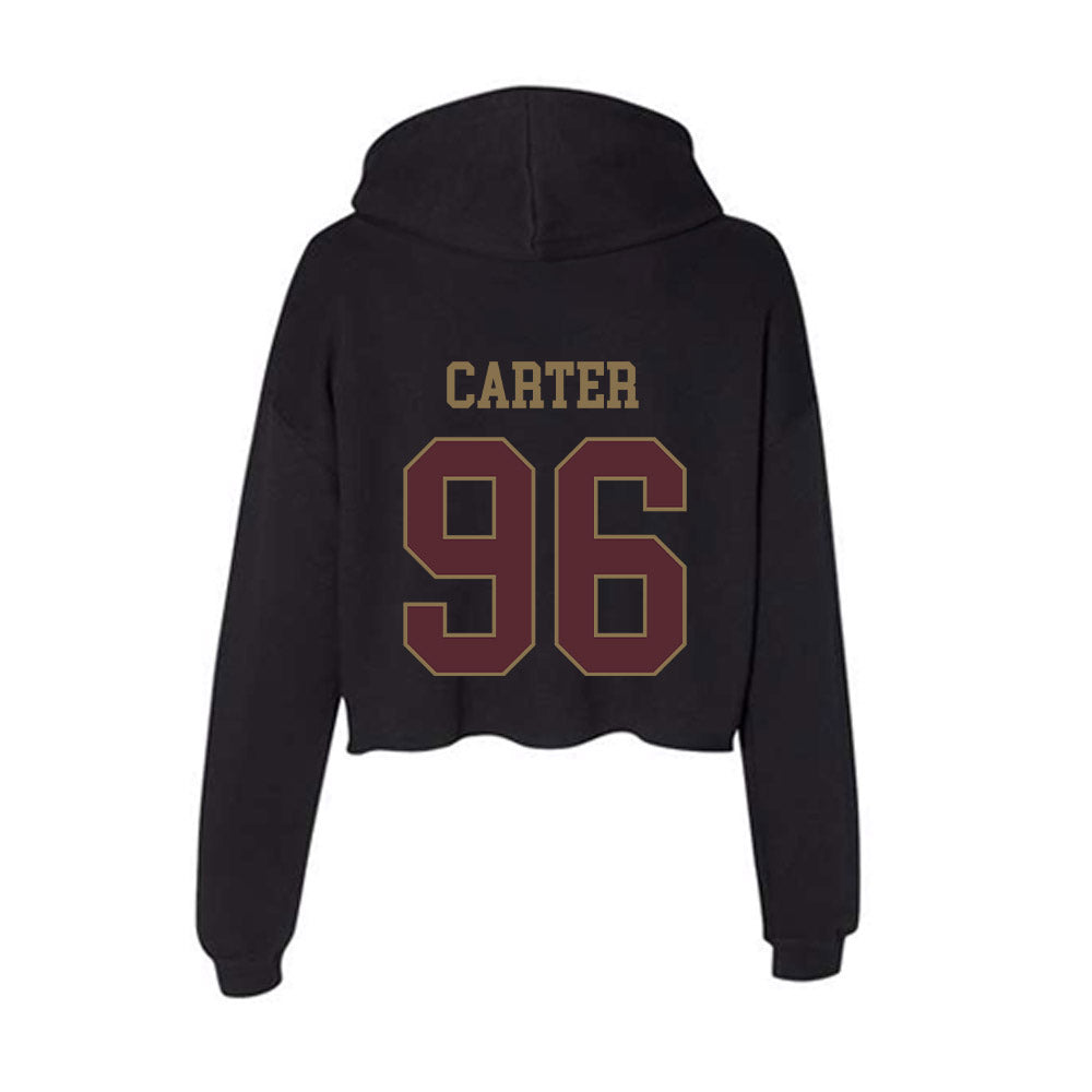 Texas State - NCAA Football : Bryce Carter - Women's Crop Fleece Hooded Sweatshirt-1