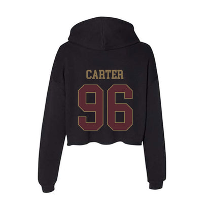 Texas State - NCAA Football : Bryce Carter - Women's Crop Fleece Hooded Sweatshirt-1