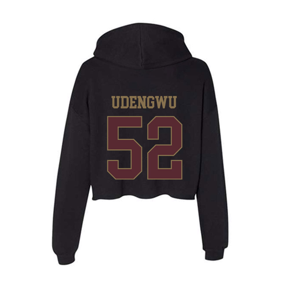 Texas State - NCAA Football : Mikel Udengwu - Women's Crop Fleece Hooded Sweatshirt-1