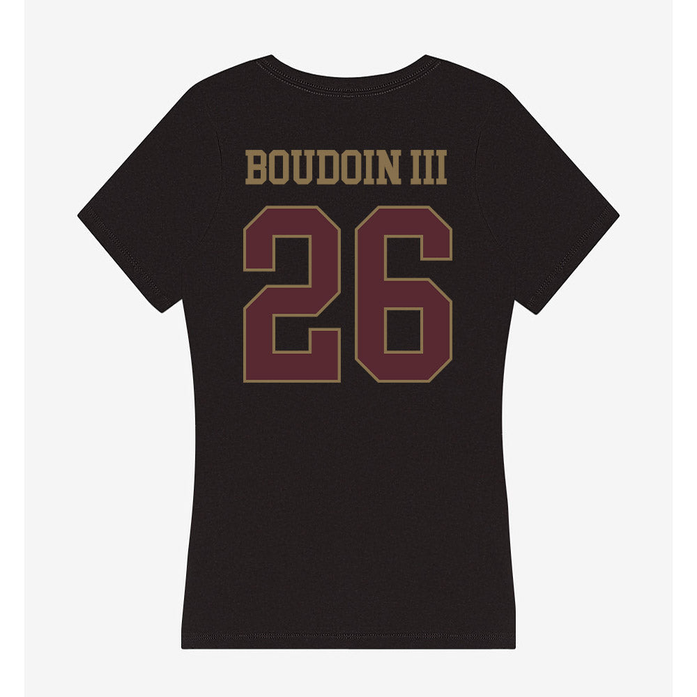 Texas State - NCAA Football : Michael Boudoin III - Women's V-Neck T-Shirt-1