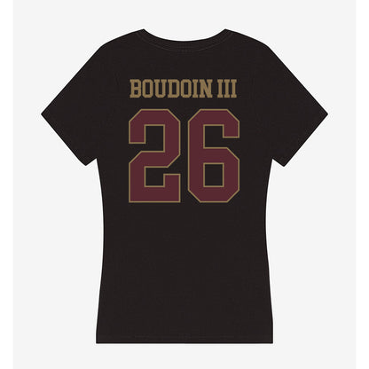 Texas State - NCAA Football : Michael Boudoin III - Women's V-Neck T-Shirt-1
