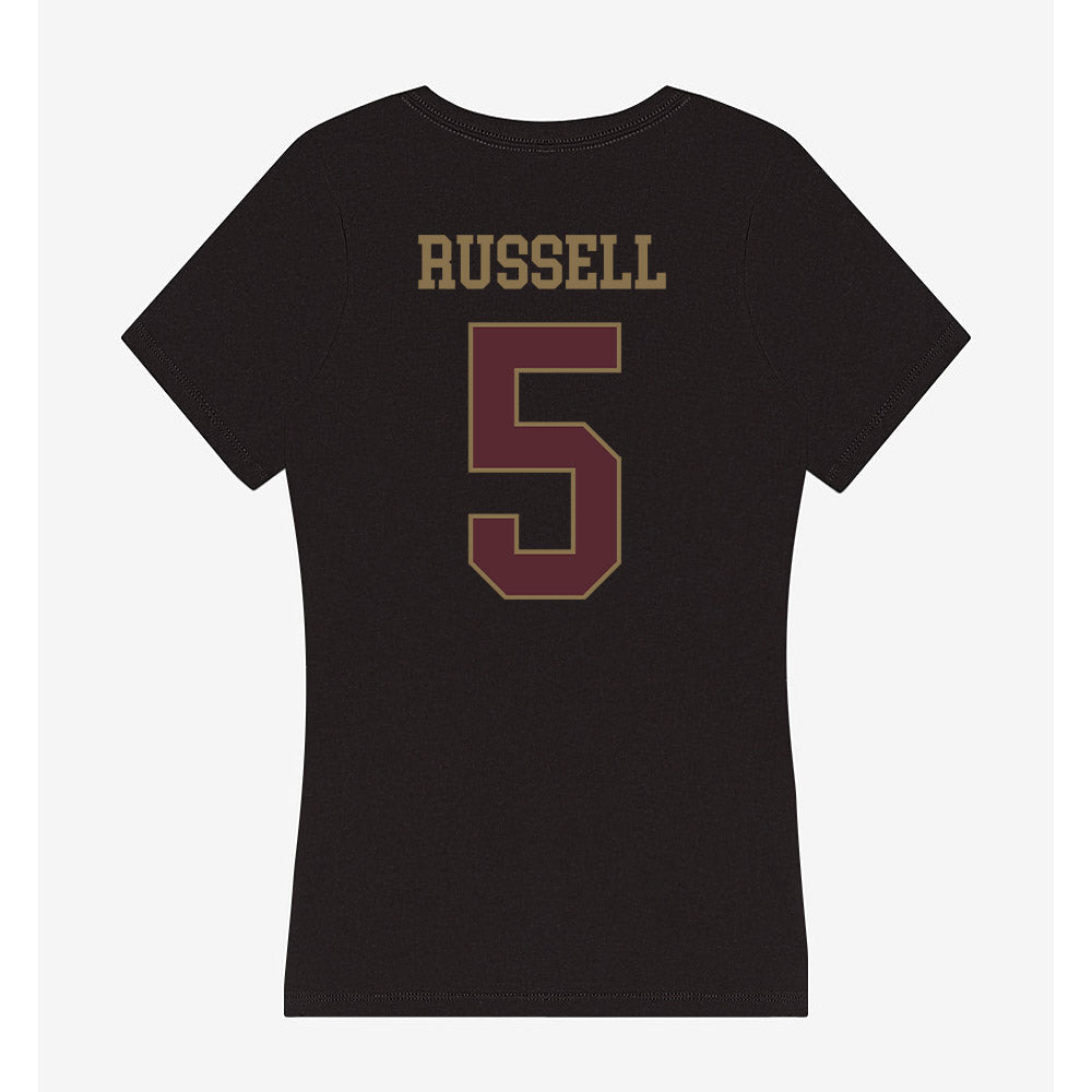 Texas State - NCAA Football : Donterry Russell - Women's V-Neck T-Shirt-1