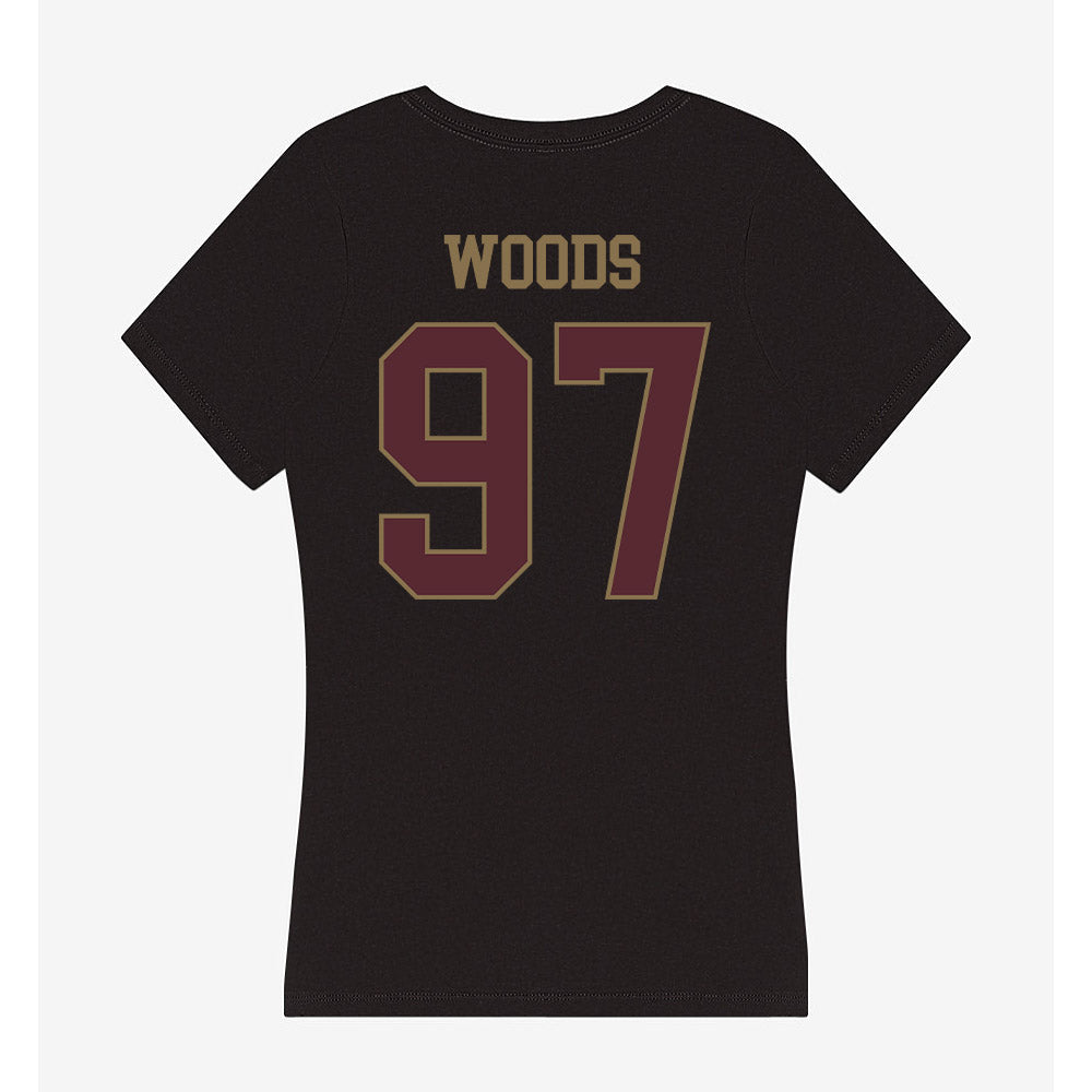 Texas State - NCAA Football : Devarrick Woods - Women's V-Neck T-Shirt-1