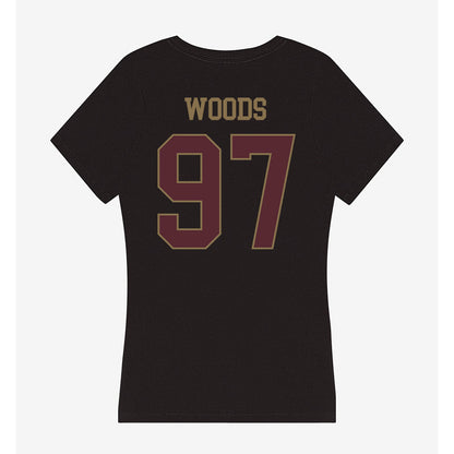Texas State - NCAA Football : Devarrick Woods - Women's V-Neck T-Shirt-1