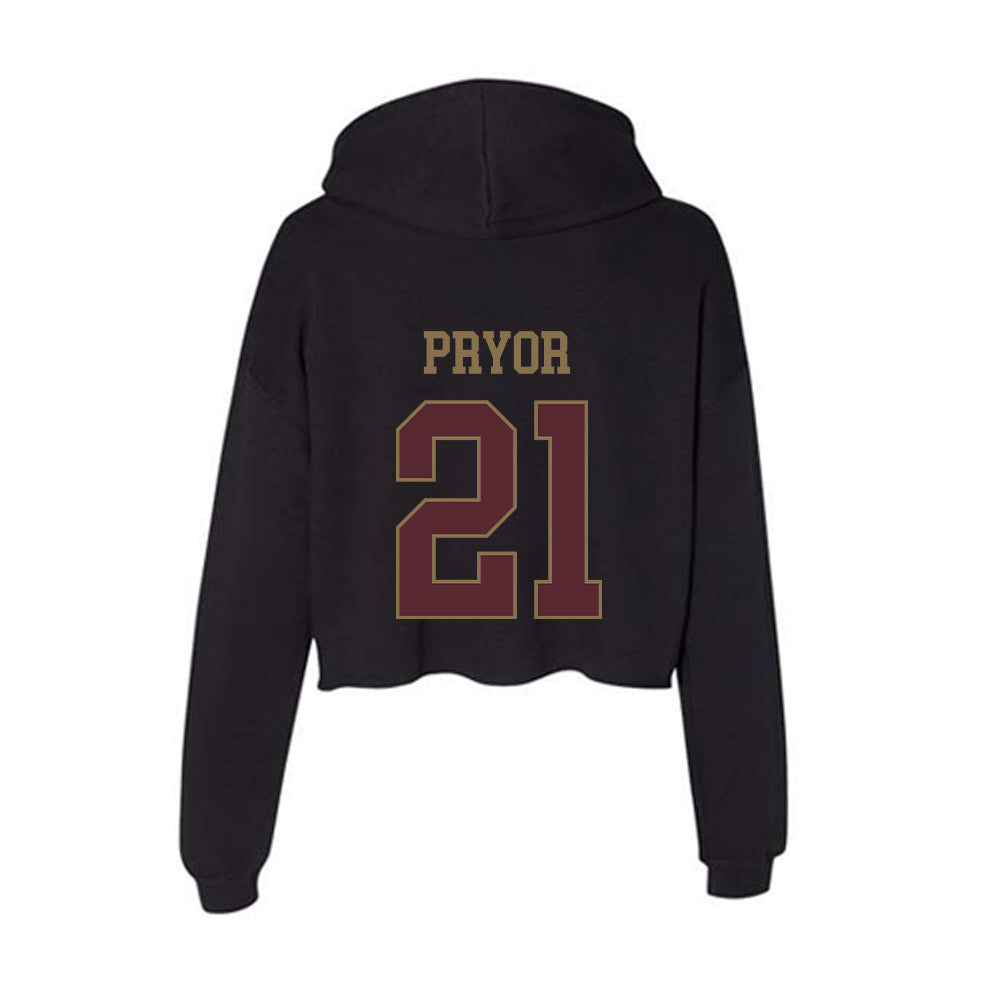 Texas State - NCAA Football : Cole Pryor - Women's Crop Fleece Hooded Sweatshirt-1