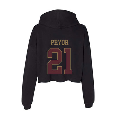Texas State - NCAA Football : Cole Pryor - Women's Crop Fleece Hooded Sweatshirt-1