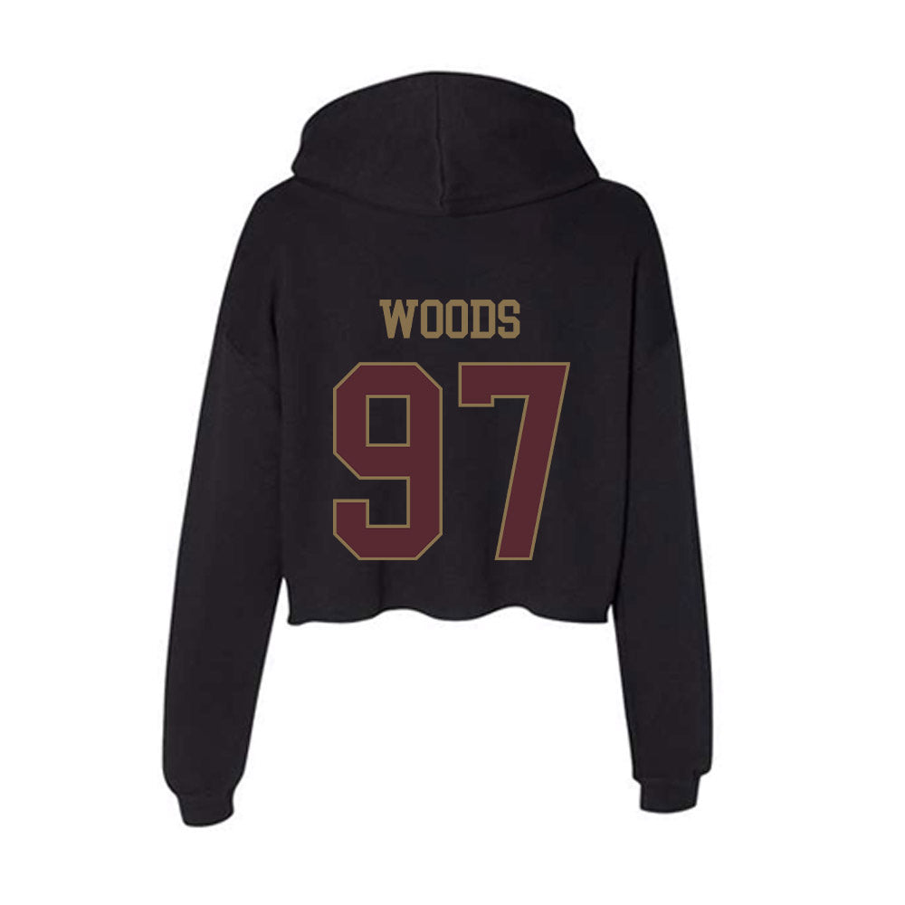Texas State - NCAA Football : Devarrick Woods - Women's Crop Fleece Hoodie-1