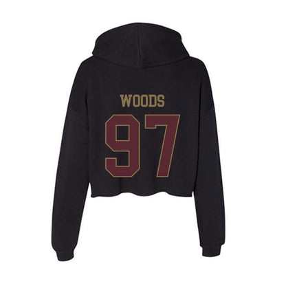 Texas State - NCAA Football : Devarrick Woods - Women's Crop Fleece Hoodie-1