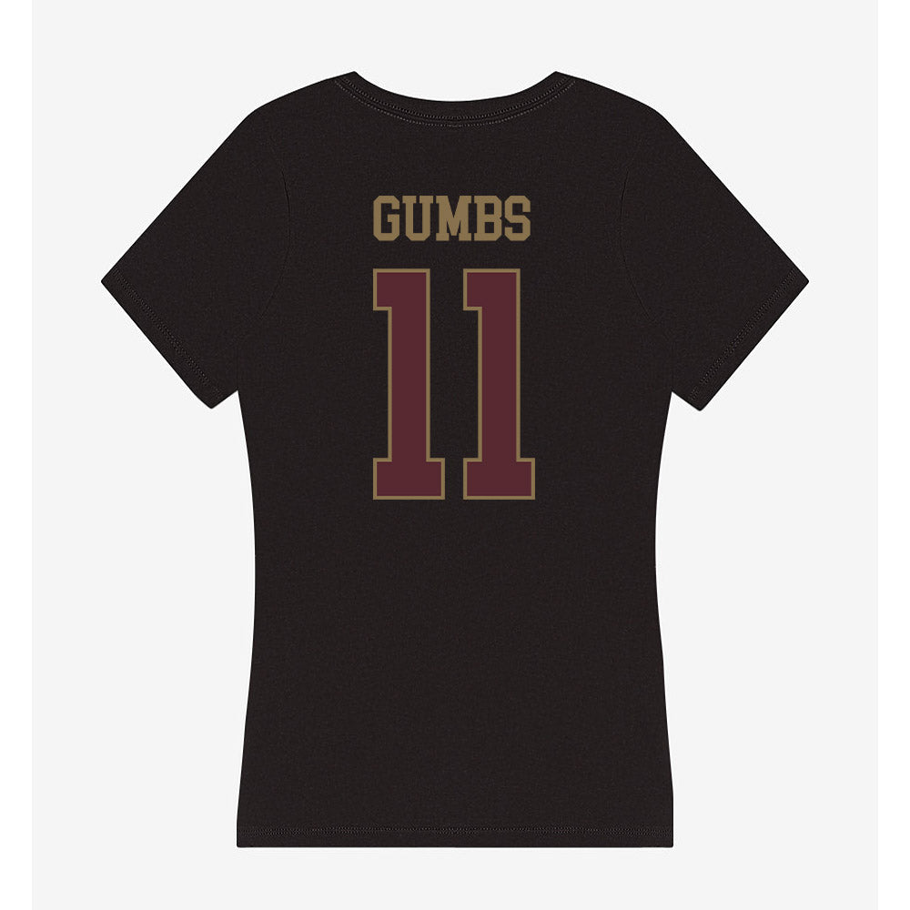 Texas State - NCAA Men's Basketball : Kaden Gumbs - Women's V-Neck T-Shirt-1