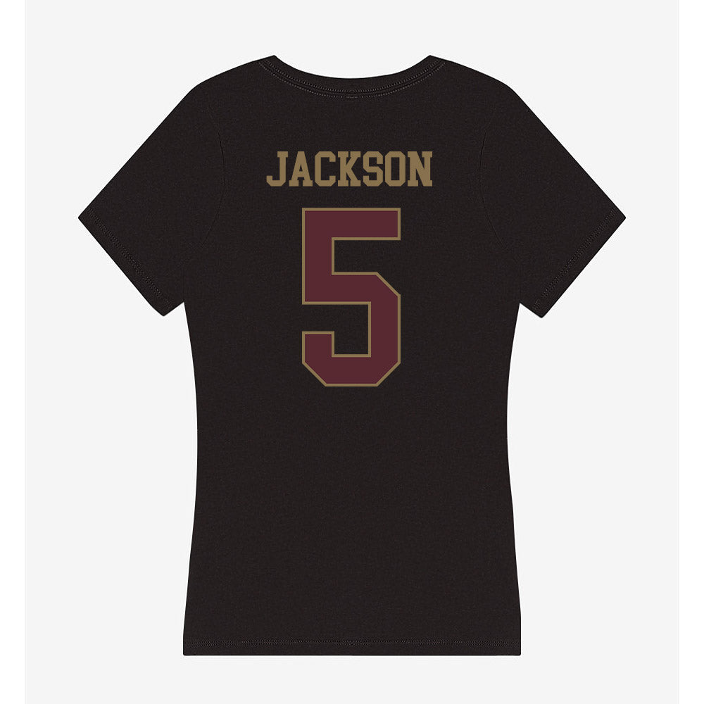 Texas State - NCAA Football : DJ Jackson - Women's V-Neck T-Shirt-1