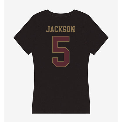 Texas State - NCAA Football : DJ Jackson - Women's V-Neck T-Shirt-1