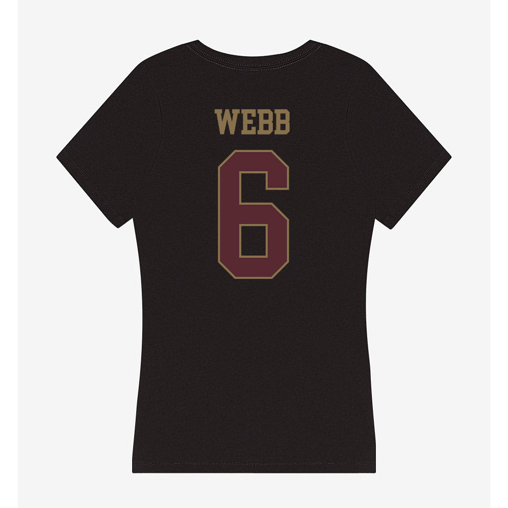 Texas State - NCAA Football : Easton Webb - Women's V-Neck T-Shirt-1