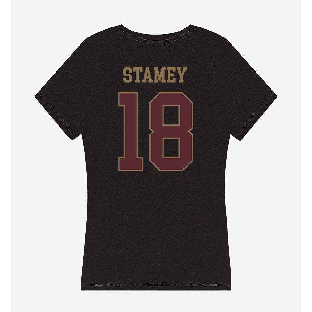 Texas State - NCAA Football : Ty Stamey - Women's V-Neck T-Shirt-1