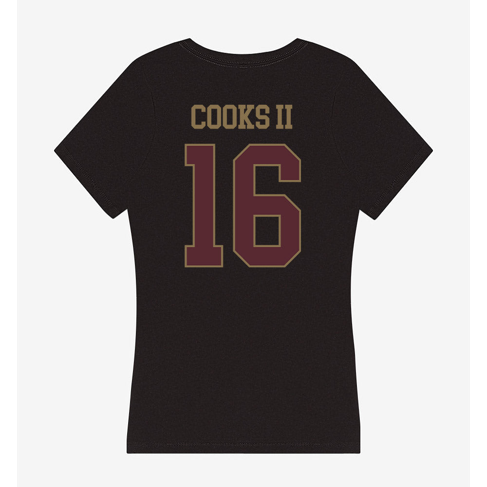 Texas State - NCAA Football : Terrence Cooks II - Women's V-Neck T-Shirt-1