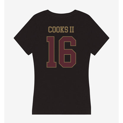 Texas State - NCAA Football : Terrence Cooks II - Women's V-Neck T-Shirt-1