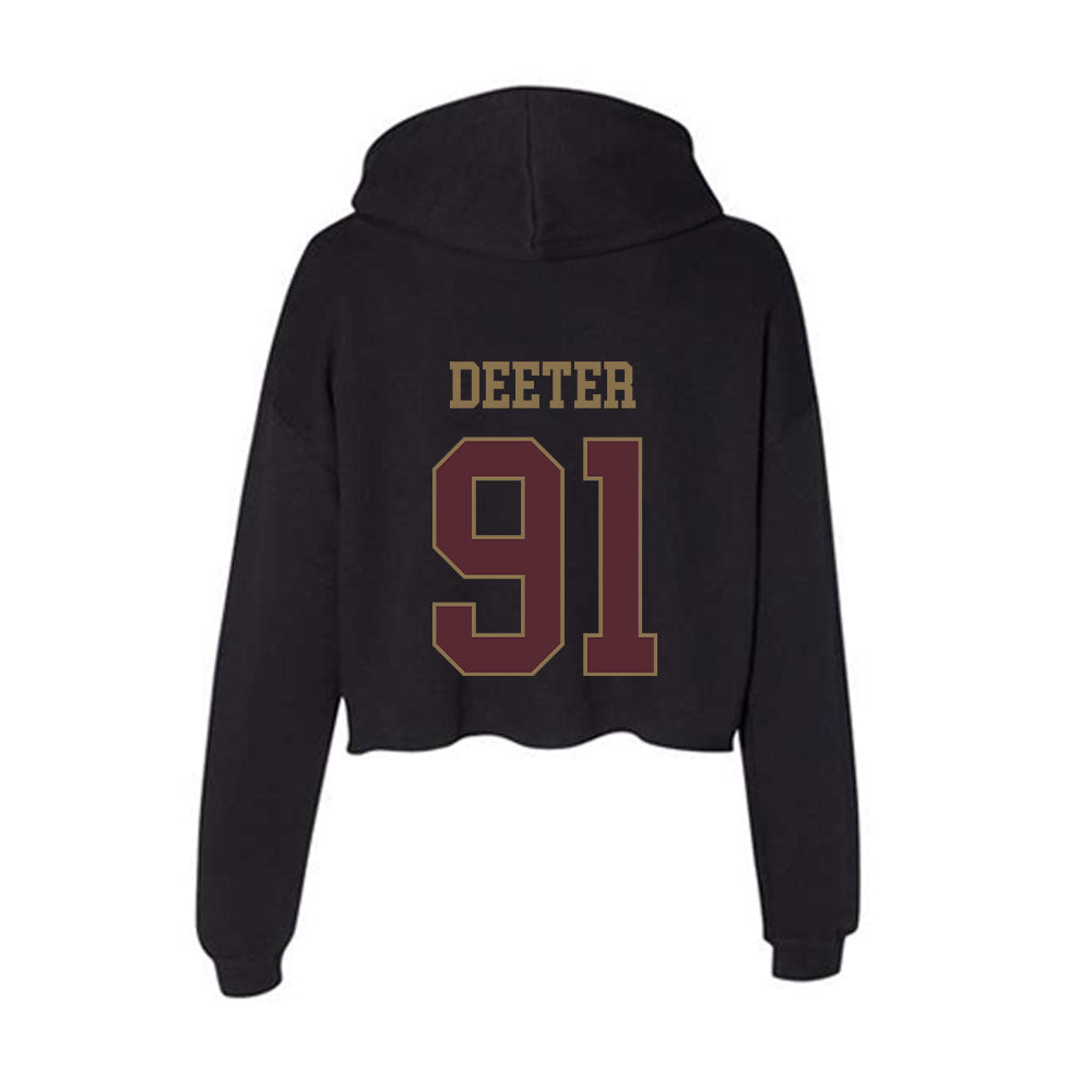 Texas State - NCAA Football : Jp Deeter - Women's Crop Fleece Hoodie-1