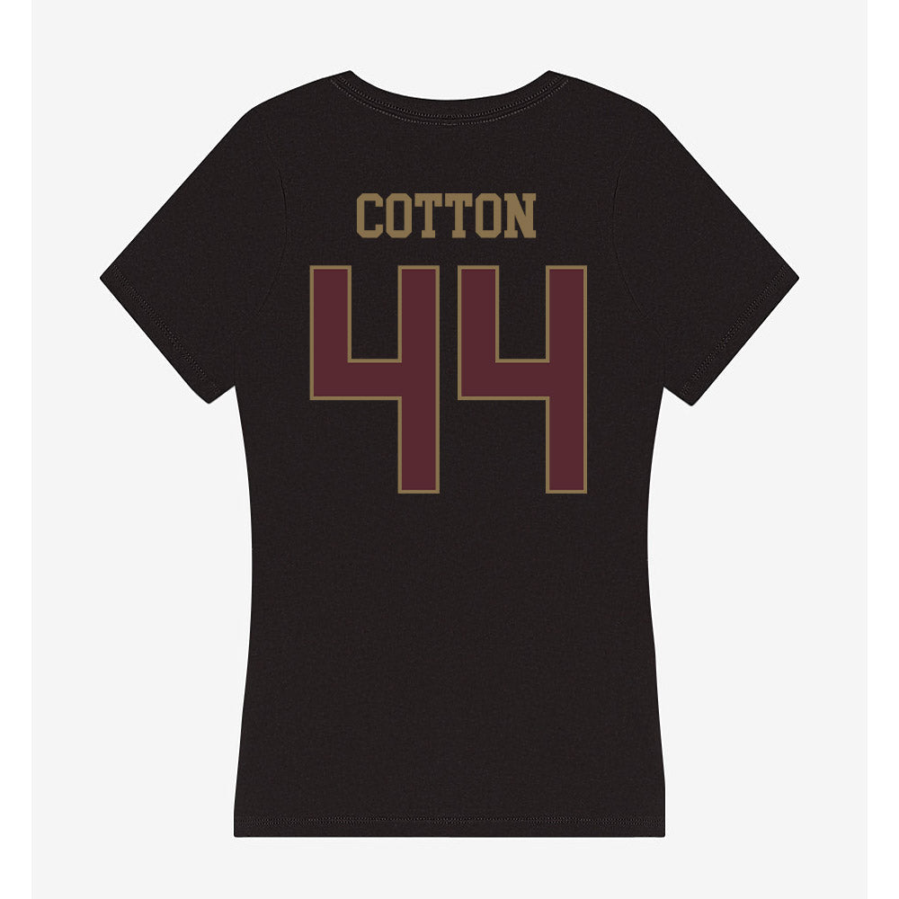 Texas State - NCAA Baseball : Jackson Cotton - Women's V-Neck T-Shirt-1