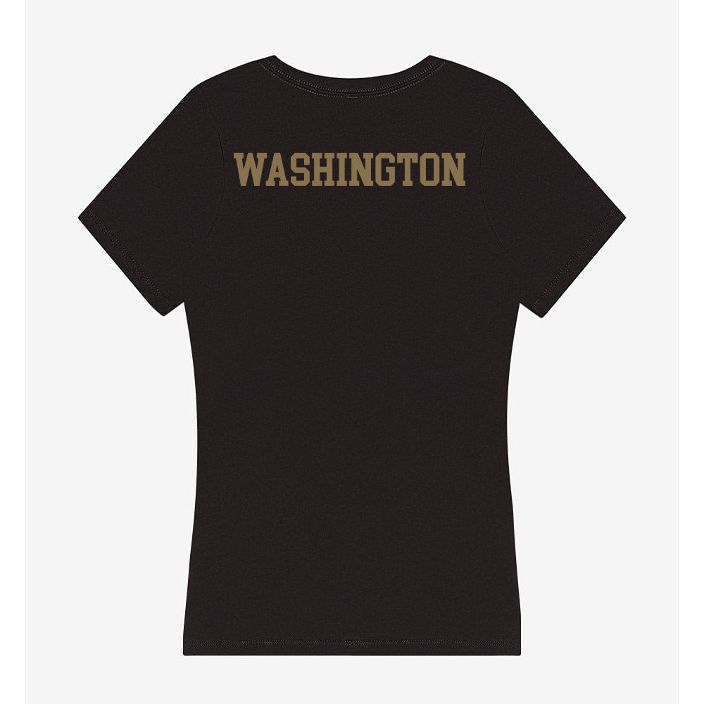 Texas State - NCAA Women's Track & Field : Sanaa Washington - Women's V-Neck T-Shirt-1