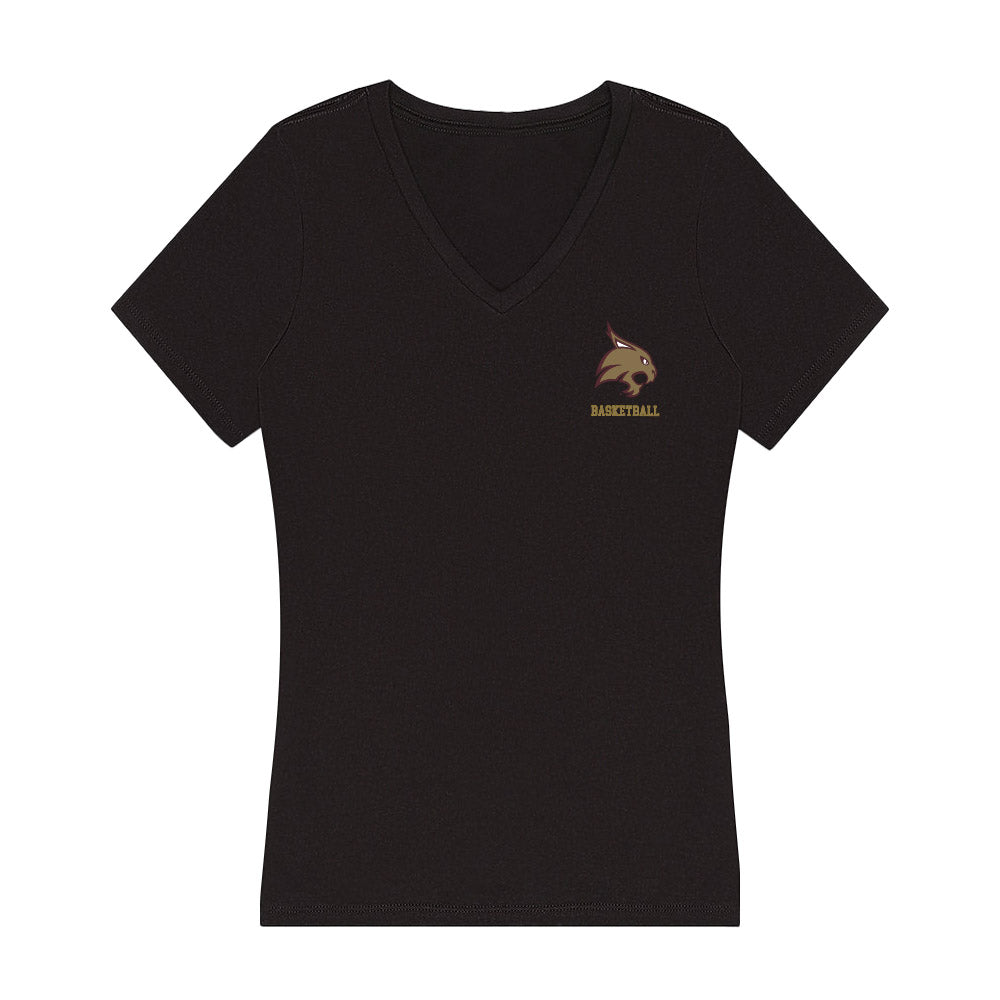 Texas State - NCAA Men's Basketball : Robert Fields - Women's V-Neck T-Shirt-0
