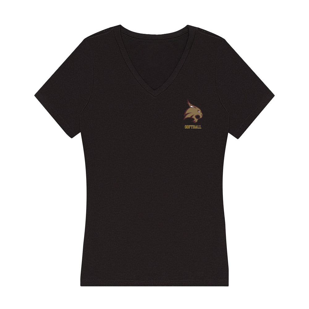 Texas State - NCAA Softball : Megan Kelnar - Women's V-Neck T-Shirt-0