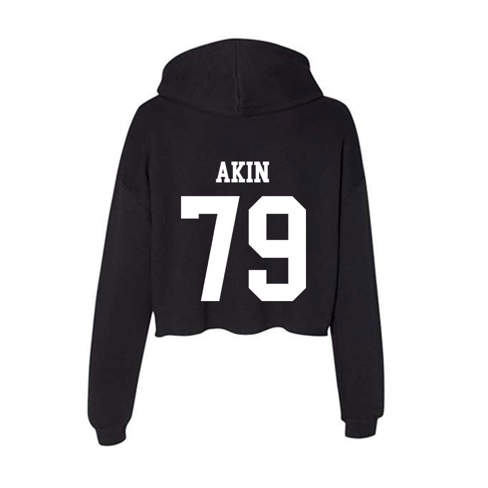 OKBU - NCAA Football : Owen Akin - Women's Crop Fleece Hooded Sweatshirt-1