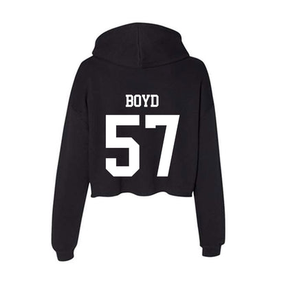 OKBU - NCAA Football : Carter Boyd - Women's Crop Fleece Hooded Sweatshirt-1