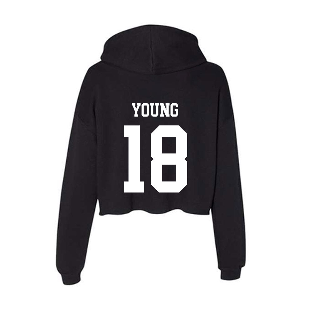 OKBU - NCAA Football : Xzavier Young - Women's Crop Fleece Hooded Sweatshirt-1