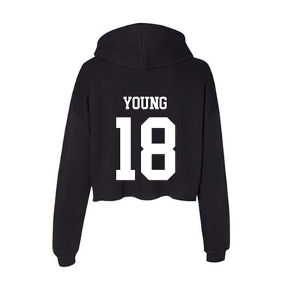 OKBU - NCAA Football : Xzavier Young - Women's Crop Fleece Hooded Sweatshirt-1