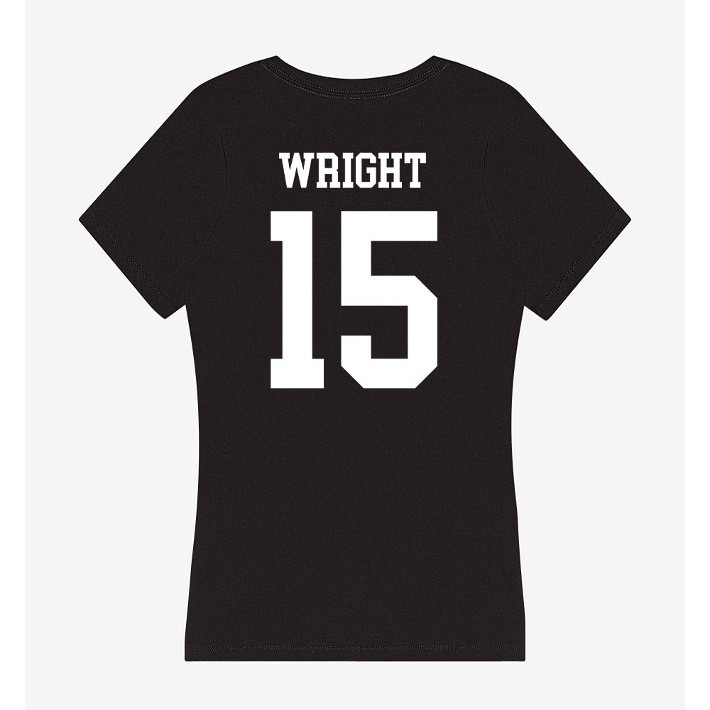 OKBU - NCAA Women's Basketball : Faith Wright - Women's V-Neck T-Shirt-1