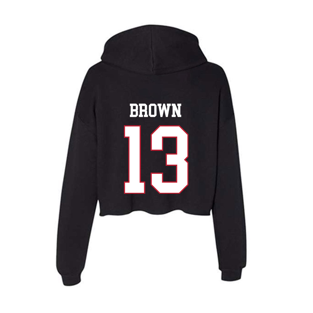 Miami of Ohio - NCAA Softball : Kendall Brown - Classic Shersey Women's Crop Fleece Hooded Sweatshirt-1