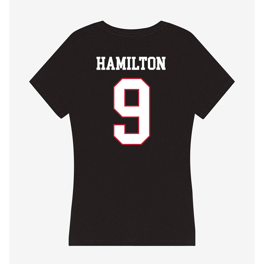 Miami of Ohio - NCAA Men's Ice Hockey : Jack Hamilton - Women's V-Neck T-Shirt-1