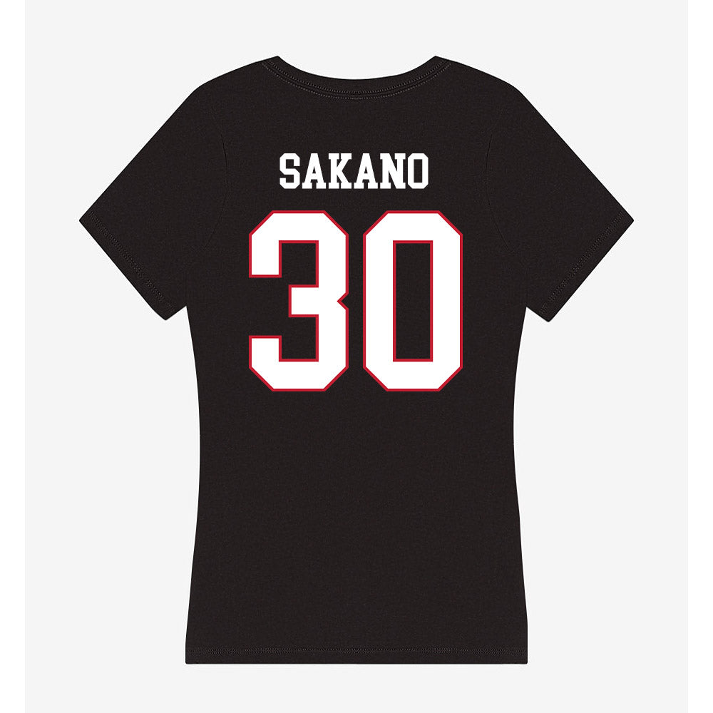 Miami of Ohio - NCAA Women's Basketball : Mio Sakano - Women's V-Neck T-Shirt-1